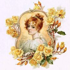 Оригинал схемы вышивки «Женщины и цветы» (№299009)