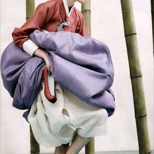 Схема вышивки «девушка и бамбук 2»