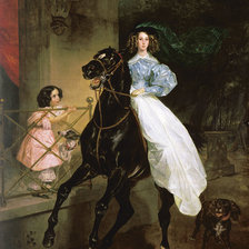 Схема вышивки «женщина на коне»