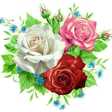 Оригинал схемы вышивки «три розы» (№308603)