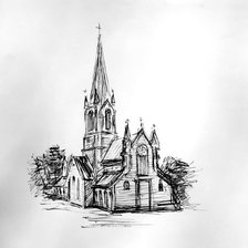 Схема вышивки «церквушка»