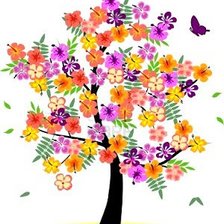 Схема вышивки «Цветочное дерево»