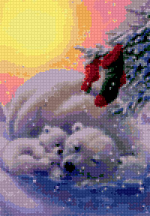 "Спят мои соседи белые медведи..." - медведи, новый год, детское - предпросмотр