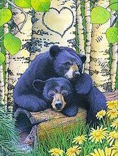 Схема вышивки «Влюблённые медведи»