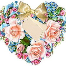 Схема вышивки «Цветочное сердце в подарок»