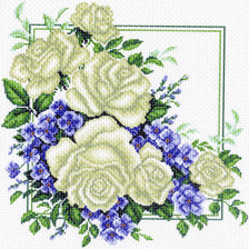 Оригинал схемы вышивки «Панно "Розы и фиалки"» (№328447)