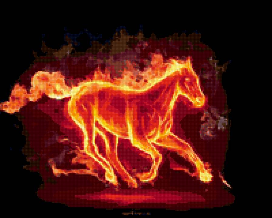 Огненная лошадь - огонь, лошадь, животные - предпросмотр