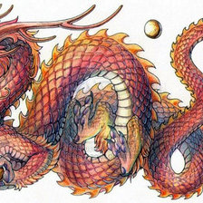 Схема вышивки «красный дракон»