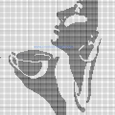 Оригинал схемы вышивки «Девушка с кофе» (№332975)