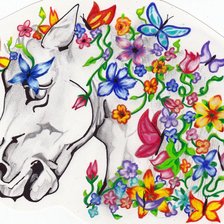 Схема вышивки «Цветочная лошадка»