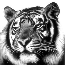 Оригинал схемы вышивки «серия в черно-белом. тигр.» (№341991)