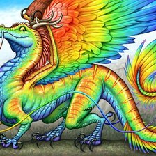 Оригинал схемы вышивки «радужный дракон» (№345541)