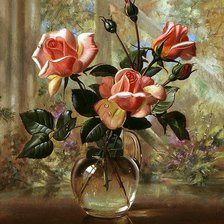 Оригинал схемы вышивки «3 розы от Альберта Уильямса» (№346526)