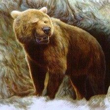 Схема вышивки «Медведь выходит из берлоги)»