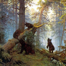 Оригинал схемы вышивки «Утро в сосновом лесу. И.Шишкин» (№348449)