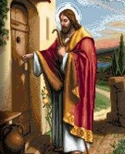 Схема вышивки «іссус стукає у двері»