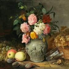 Схема вышивки «Натюрморт. Цветы и плоды. Хруцкий И.Ф.»