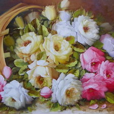 Оригинал схемы вышивки «Натюрморт, цветы, розы» (№361475)