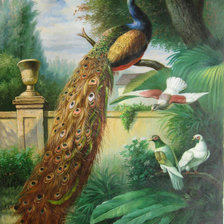 Оригинал схемы вышивки «Павлины, птицы, цветы» (№361756)