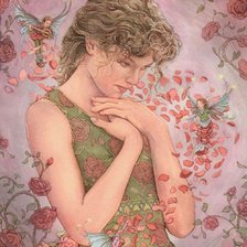 Оригинал схемы вышивки «девушка в розах» (№363271)