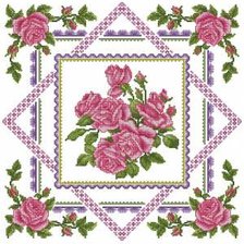Схема вышивки «розы (подушка)»