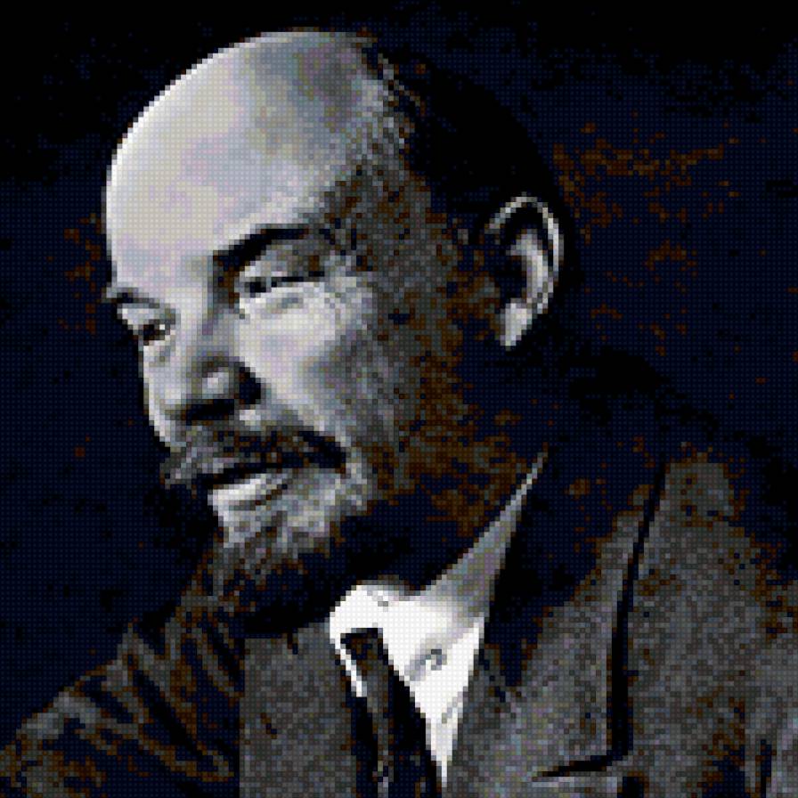 Ленин смеется - вышивка крестом, ленин веселый, ссср - предпросмотр