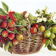 Схема вышивки «Корзина с фруктами»
