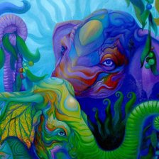 Схема вышивки «Разноцветные слоны Kris Surajaroenjai  6»