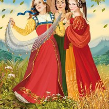Оригинал схемы вышивки «Три девицы» (№379005)