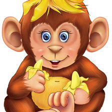 Схема вышивки «обезьянка с бананом»