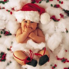 Схема вышивки «Дед Мороз родился!»
