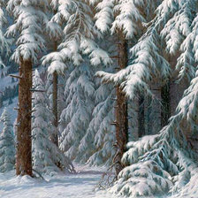 Оригинал схемы вышивки «зимний лес» (№381338)