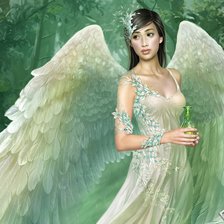 Оригинал схемы вышивки «девушка ангел» (№382090)
