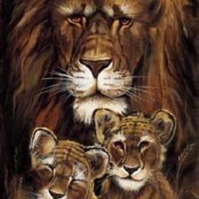 Схема вышивки «львица с малышами»