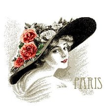 Схема вышивки «дама в шляпке»