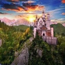Схема вышивки «замок Нойшвайнштайн Германия»
