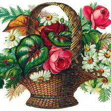 Оригинал схемы вышивки «корзина с цветами» (№405729)