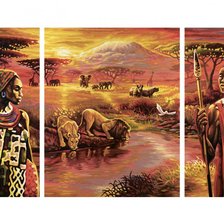 Схема вышивки «триптих африканский»