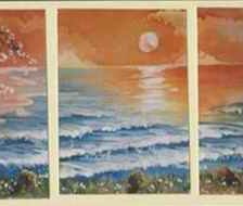 Оригинал схемы вышивки «триптих закат на море» (№406021)