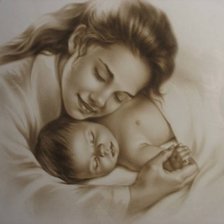 Оригинал схемы вышивки «Мать и дитя» (№407200)