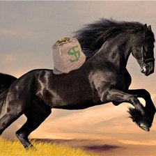 конь с мешком золота
