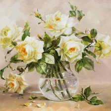 Оригинал схемы вышивки «Белые розы» (№411272)