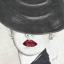 Оригинал схемы вышивки «Серия "Женщина в шляпке"» (№411625)