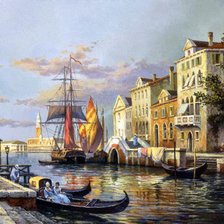 Оригинал схемы вышивки «Венецианский канал» (№412811)