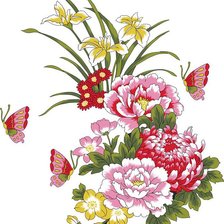 Оригинал схемы вышивки «цветы» (№414585)