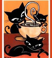 Схема вышивки «чашка кофе и коты»