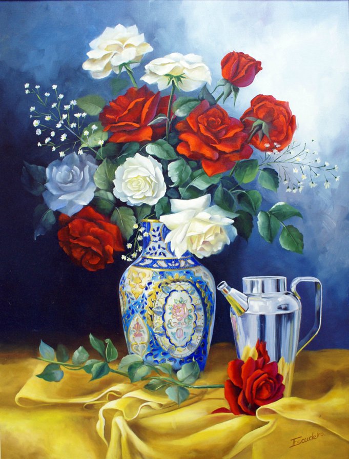 Букет красных и белых роз - букет, цветы, розы - оригинал
