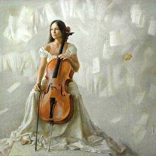 Схема вышивки «девушка и виолончель»