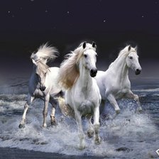 белые лошади бегущие по волнам