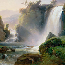 водопад и скалы